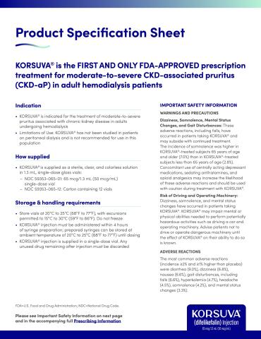 Preview image for Product Specification Sheet Korsuva